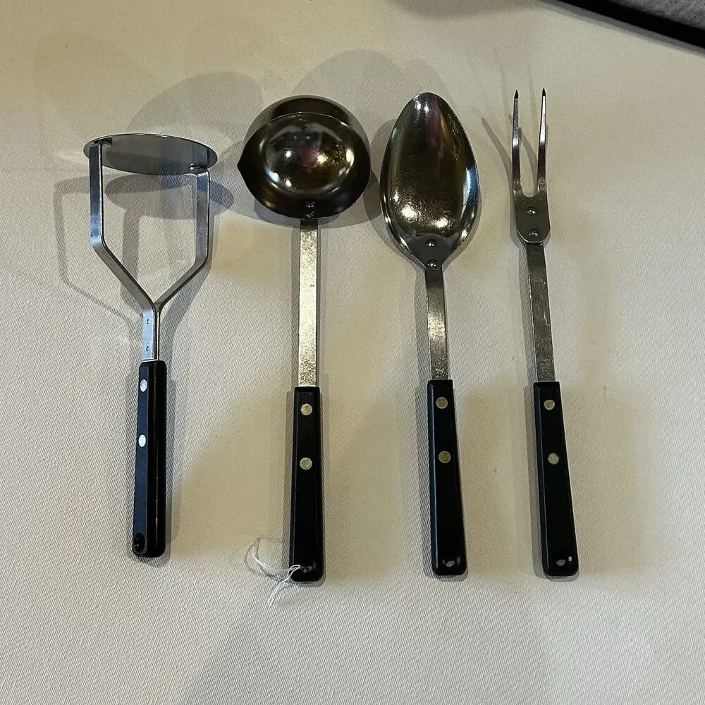 Vintage Ekco Forge Stainless Vanadium Cooking Utensils Lot 4 Pc